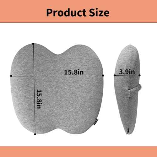Ergonomic Seat Cushion with Memory Foam & Non-Slip Straps - Breathable Cover for Office Chair, Car, Travel - Lightweight Back Support