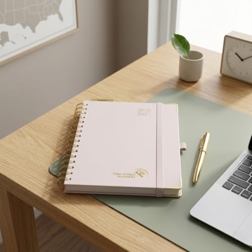 Light Pink 2026-2027 Weekly Planner 6.25x8.5 Inch Academic Calendar with Tabs