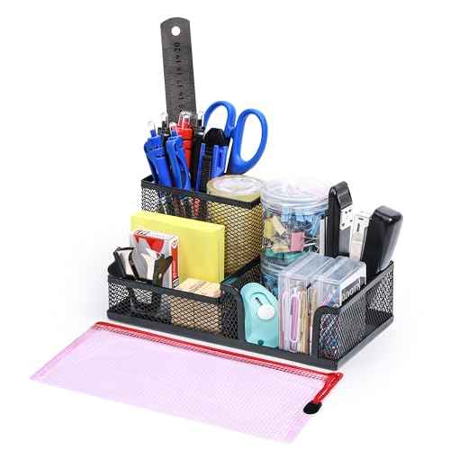 Ludato 39pcs Office Supplies Set - Desk Accessory Kit with Pen Holder Stapler Staples Staple Remover and Paper Clips - Complete Office Stationery Set for Home or Work