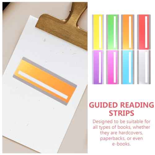 8Pcs Guided Reading Strips Colored Highlight Bookmarks Reader Bookmark Line Trackers for Kids Dyslexia Reading Strips Tools