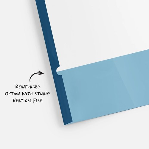 EASYPNP 100 Pack Custom Folders, Custom Logo Folder, Business Folder with Logo, Paper Folder with Two Pockets, Document Holders, School Folders, Holds 8.5" x 11" Paper, Card Slot, Reinforced Edge
