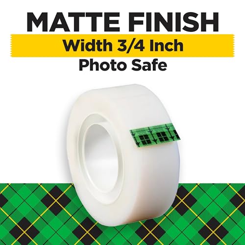 Scotch Magic Invisible Tape - 12 Rolls, 0.75 in. x 1000 in., Matte Finish, Clear Adhesive, For Office & Crafts - Includes Variation of 12 Rolls