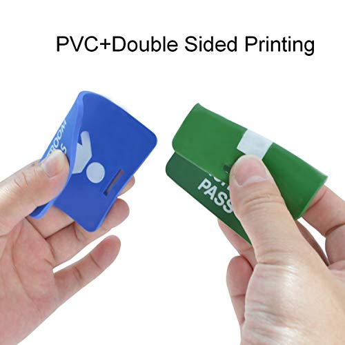6 Pack Unbreakable PVC School Hall Passes with Lanyards for Teachers & Students