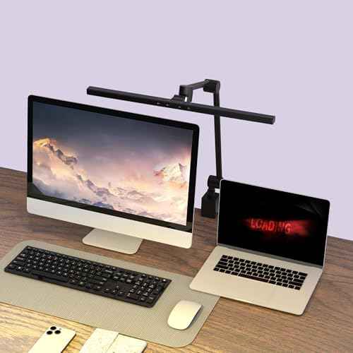 LED Desk Lamp with Clamp,Monitor Light Bar,Eye-Caring Desk Light,Ultra High Definition and Brightness Table Light,5 Modes 20 Brightness,No Screen Glare&Reduce Eye Fatigue for Reading,Study.