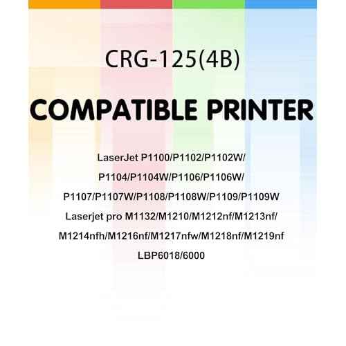 Compatible Replacement for Canon 125 CRG-125 3484B001 Toner Cartridge (Black 4PK) to ImageCLASS MF3010 LBP6000 LBP6030w Toner Printer