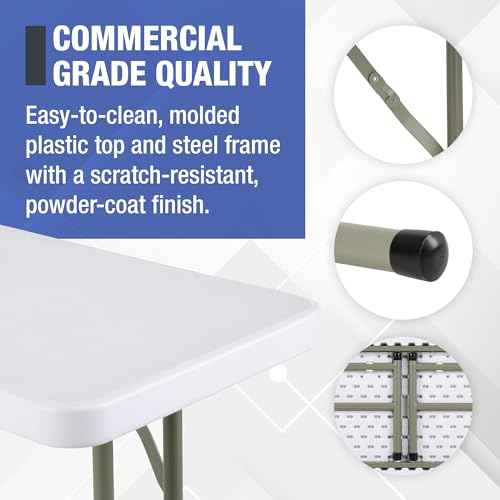 Norwood Commercial Furniture 6' Indoor/Outdoor Folding Training Table, Rectangular Blow-Molded Plastic Folding Training and Event Table, White