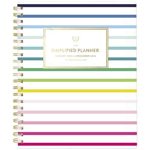 AT-A-GLANCE 2026 Planner, Simplified by Emily Ley, Weekly & Monthly, 8.5" x 11", Large, Happy Stripe (EL45-905-26)