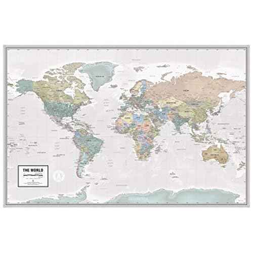 Laminated World Odyssey Map Poster | Executive Style Map | Includes The Most Legible Location Labels | 36¡± x 24¡± | Shipped Rolled in a Tube, Not Folded | Great for The Home or Classroom