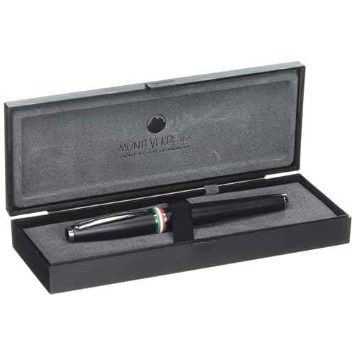 Monteverde USA Aldo Domani Italia Fountain Pen Matte Black - Stub Nib - Luxury Writing Pen - Italian Design - JoWo Stainless Steel Nib - Smooth Ink Flow - Refillable - Gift Box Included