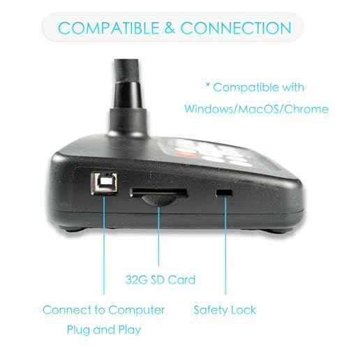 INEBIZ IB280 10x Optical Zoom Document Camera with HDMI/USB, Autofocus, LED Light, Professional Visual Communication Tool of Real-time Projection, Compact for Teachers in Classroom