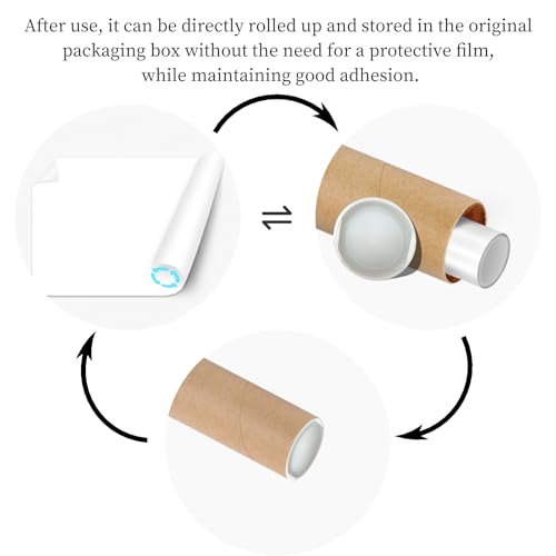 White Board Paper,White Board for Wall,Dry Erase Board for Wall,N Times Reusable,Easy to Cut & Install, with 3 Markers for Home, Office, Classroom (4¡¿8FT/(120cm¡¿244cm))