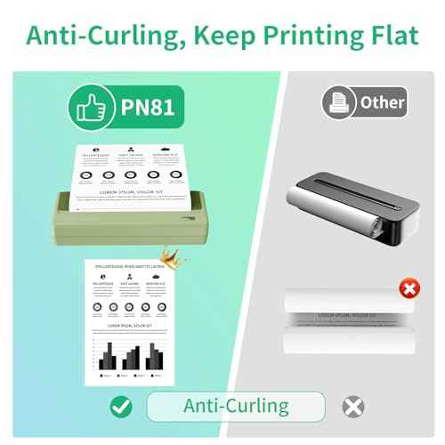 Rongta Portable Printer Wireless for Travel, 300DPI Thermal Inkless Bluetooth Mobile Printer, Support 8.5" X 11" US Letter, Compatible with Android iOS Phone & Laptops (Green)