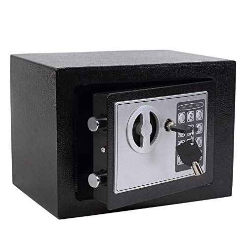 Yuanshikj Electronic Deluxe Digital Security Safe Box Key Keypad Lock Home Office Hotel Business Jewelry Gun Cash Use Storage money (BLACK)