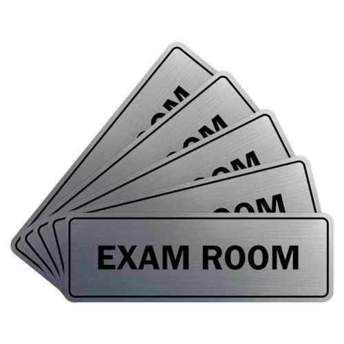 Signs ByLITA Standard Exam Room Sign (Brushed Silver) - Medium 5 Pack