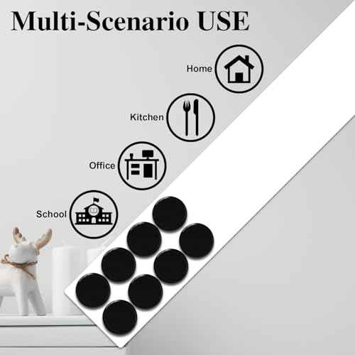 Lockways Magnetic Whiteboard Strip Set, 4 Pieces 2 x 15 Inch Bulletin Board bar, White Color,Adhesive Backing Memo Board for Office, Magnetic Calendar, Photos, Name Cards & Papers