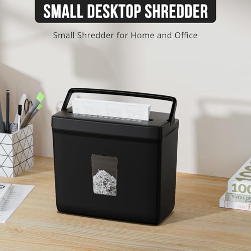 Paper Shredder for Home Use,5 Sheets Small Cross Cut Paper Shredder,P-4 Security Level with 2.38-Gallon Basket, 4-Mode Design-Durable & Fast and Jam Proof for Home Office Utilization