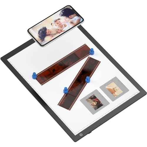 Slide Viewer Light Box, for Scanning Film Negatives and Slides, Artist Sketching, A4 Ultra-Thin Light Pad Scanner with 3 Adjustable Brightness, USB Powered