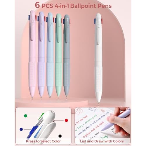 Four Candies 56 PCS Aesthetic School Supplies with Cute Pencil Case, 6 Multicolor Pen, 12 Pastel Highlighters, 5 Gel Pens Black Ink, 9 Mechanical Pencils for Student Stationary Set Preppy Stuff (Pink)