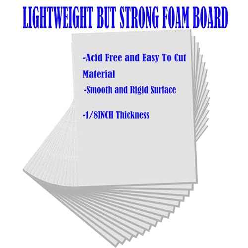 30Pack Foam Core Board, 11"x15" White Foam Board, 3/16" / 5MM Thick Mat Foam Board Center, Backing Boards for Mounting Photographs and Artwork, 3-D Modeling, Signage, Poster Making