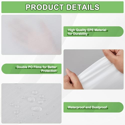 10 Pcs 26 x 38 Inch Extra Large Foam Packing Pouches, Moving Supplies