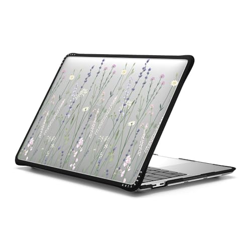 CASETiFY Impact MacBookPro 13" (M1/M2/Intel) Case [Cushioned Impact Corners/Scratch-Resistant/Anti-Slip Grip] - Gigi Garden Florals - Clear Black