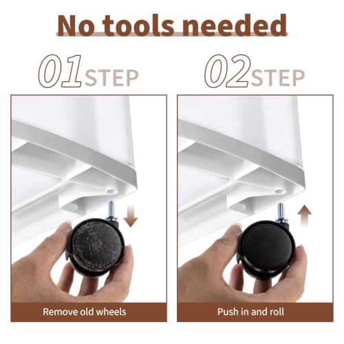 Swivel Caster Wheels for Sterilite 3-Drawer Cart (4-Pack) - Durable, Quiet, 360° Rollers