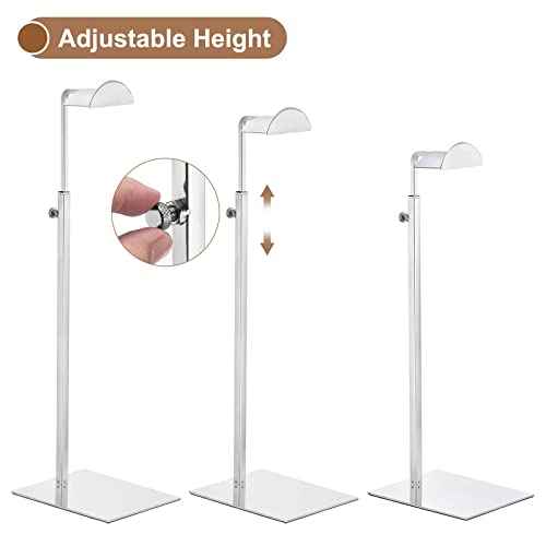 uxcell Purse Display Stand Set 3 Pack Metal Adjustable Handbag Rack Single Hook Holder for Boutique Store - Silver