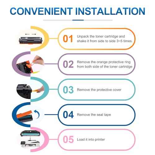 201A Black Toner Cartridges(with Chip) Comaptible with 201A CF400A Toner Cartridges, Works for Color Pro MFP M277dw M277c6 M252dw M252n M252 M277 M277n Ink Printer (Black, 2-Pack)