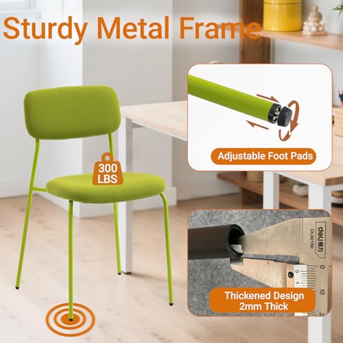 Sidanli Stackable Armless Waiting Room Chairs Set of 4 with Cushions – Green