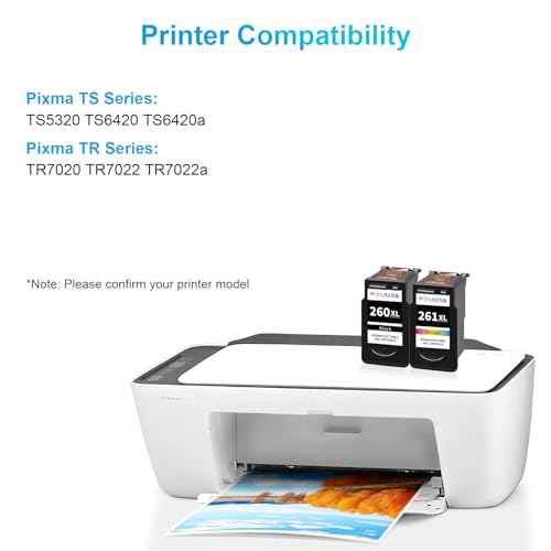 Remanufactured 260XL and 261XL Ink Cartridges Replacement for Canon 260 and 261 Ink Cartridges, PG-260 XL/CL-261 XL Work with Canon Pixma TS6420a TS6400 TR7020a TR7020 TS5320 Printer Ink