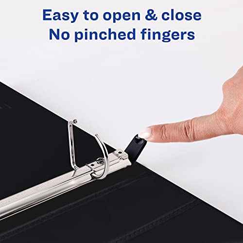 Avery Heavy Duty View 3 Ring Binder, 1.5"One Touch Slant Ring, Holds 8.5" x 11" Paper, 4 Black Binders (79870)