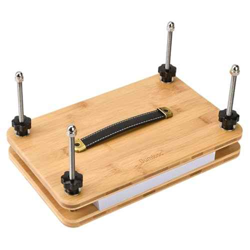 Bumtosc Book Press Wood and Bamboo Portable Book Binding Kits Tool 12.8 * 7.6Inch