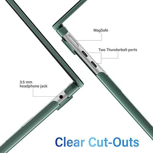 IBENZER Compatible with 2025 2024 2023 2022 MacBook Air 13 inch case M4 A3240 M3 A3113 M2 A2681, Hard Shell Case & Sleeve & Keyboard Cover & Type-C Adapter for Mac Air 13.6, Green, KK-MTGN+3