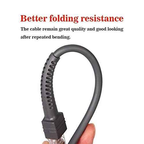(2 Pack) Zebra Symbol Replacement Cable for LS2208 Series Handheld Barcode Scanner Gray CBA-U01-S07ZAR LS2208/A LI2208 LS4278 STB4278 LI4278 USB to RJ45 Compatible (2M / 6FT Flatted USB Port)