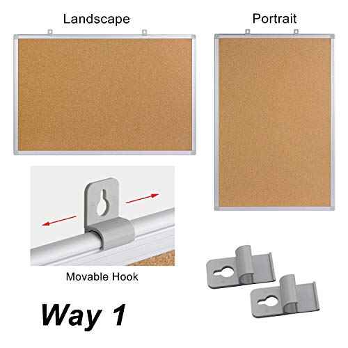 Board2by Cork Board Bulletin Board 24 x 36, Silver Aluminium Framed 2x3 Corkboard, Office Board for Wall Cork, Large Wall Mounted Notice Pin Board