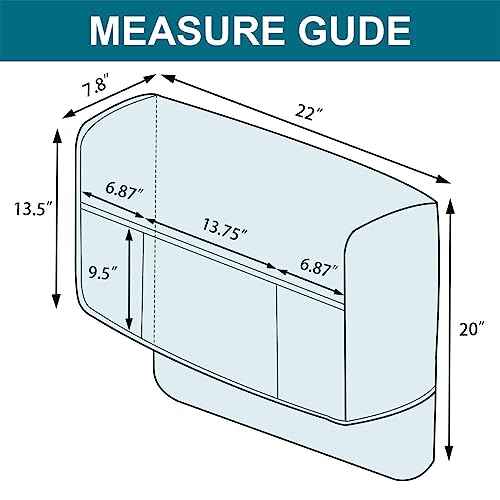 Turquoize 2 Pack Waterproof Armrest Covers for Chairs and Sofas - Couch Arm Covers with Side Pocket Anti-Slip Furniture Protector Washable Armrest Slipcovers, Ivory