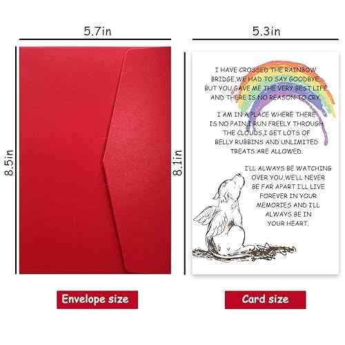Sympathy Card for Loss of Pet Dog, Pet Loss Cards,Rainbow Bridge Condolence Card, Bereavement Card for Dog Owner, Doggy Bereavement Cards for Family Friends Husband Wife