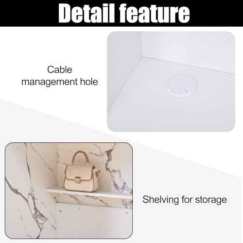 Reception Desk,Modern Checkout Counter with Lockable Drawer,Keyboard Tray and Shelves,White Receptionist Desk for Corporate and Hotel Lobbies£¨23.6¡±D x 86.6¡±W x 43.3¡±H£©