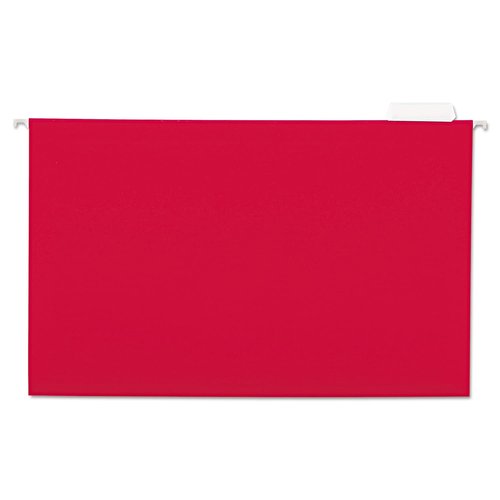 Universal 14218 Hanging File Folders, 1/5 Tab, 11 Point Stock, Legal, Red (Box of 25)