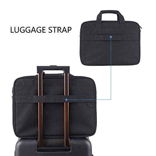 KROSER Laptop Bag Expandable Lightweight Briefcase for 17.3" Laptop Premium Business Work Bag Water-Repellent Messenger Bag with RFID Pockets for Travel/Women/Men-Black