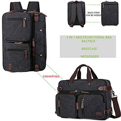 Baosha Convertible Briefcase Backpack 17 Inch Laptop Bag Case Business Briefcase HB-22