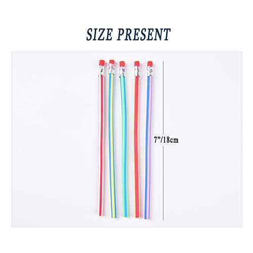 Flexible Bendy Pencil,35 PCS Flexible Soft Pencil Colorful Stripe Soft Pencils with Eraser as Gift for Students or Children