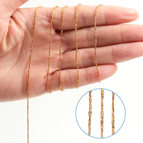 UBCGOTT Gold String Twine 328 ft 1.5 mm for Gift Wrapping & Crafts (Variant: Gold)