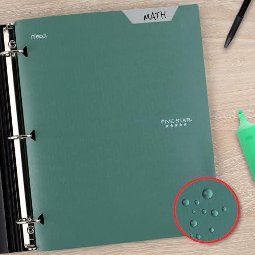Five Star 2-Pocket Plastic Folder with Stay-Put Tabs - Assorted Colors, 4 Pack (Green, Purple, White, Pink)