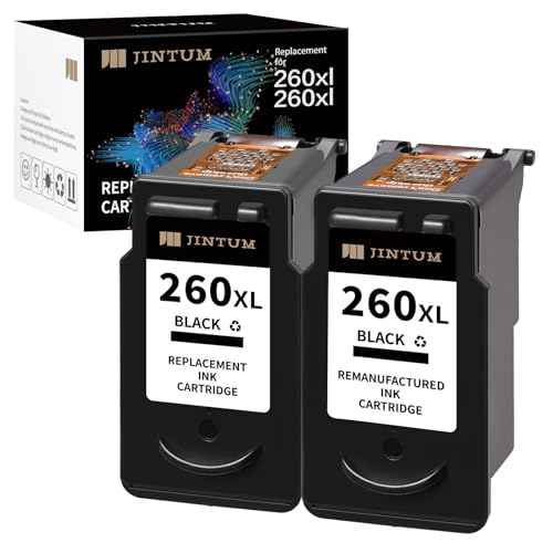 JINTUM Compatible Ink Cartridges Relacement for Canon 260 260XL Black Ink Cartridge for TS6420a TS6420 TR7020a TR7020 TS5320 Printer Ink (2 Black)