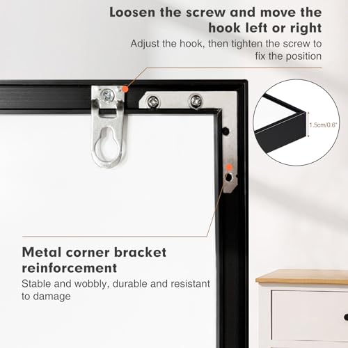 Black Cork & Whiteboard Combo - 18x24 Inches Wall Vision Board with Markers