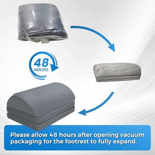 Foot Rest for Under Desk at Work with 3 Adjustable Heights Foam Under Desk Footrest with Washable Cover,Foot Stools for Office,Home and Car,Grey