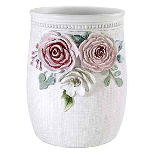 Avanti Linens - Waste Basket, Decorative Trash Can, Guest Bathroom Essentials, Floral Home Decor (Spring Garden Collection)