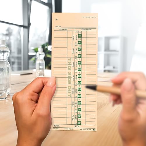 SSWBasics Employee Time Cards - Weekly Punch Cards, Pack of 250