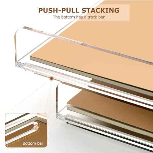 2 Pack- Stackable Paper Letter Tray, A4 File Tray Desk Organizer, Acrylic Desk Organizers and Accessories Sorter, Clear Workspace Office Supplies Organizers, 12.4inx8.86inx3.46in